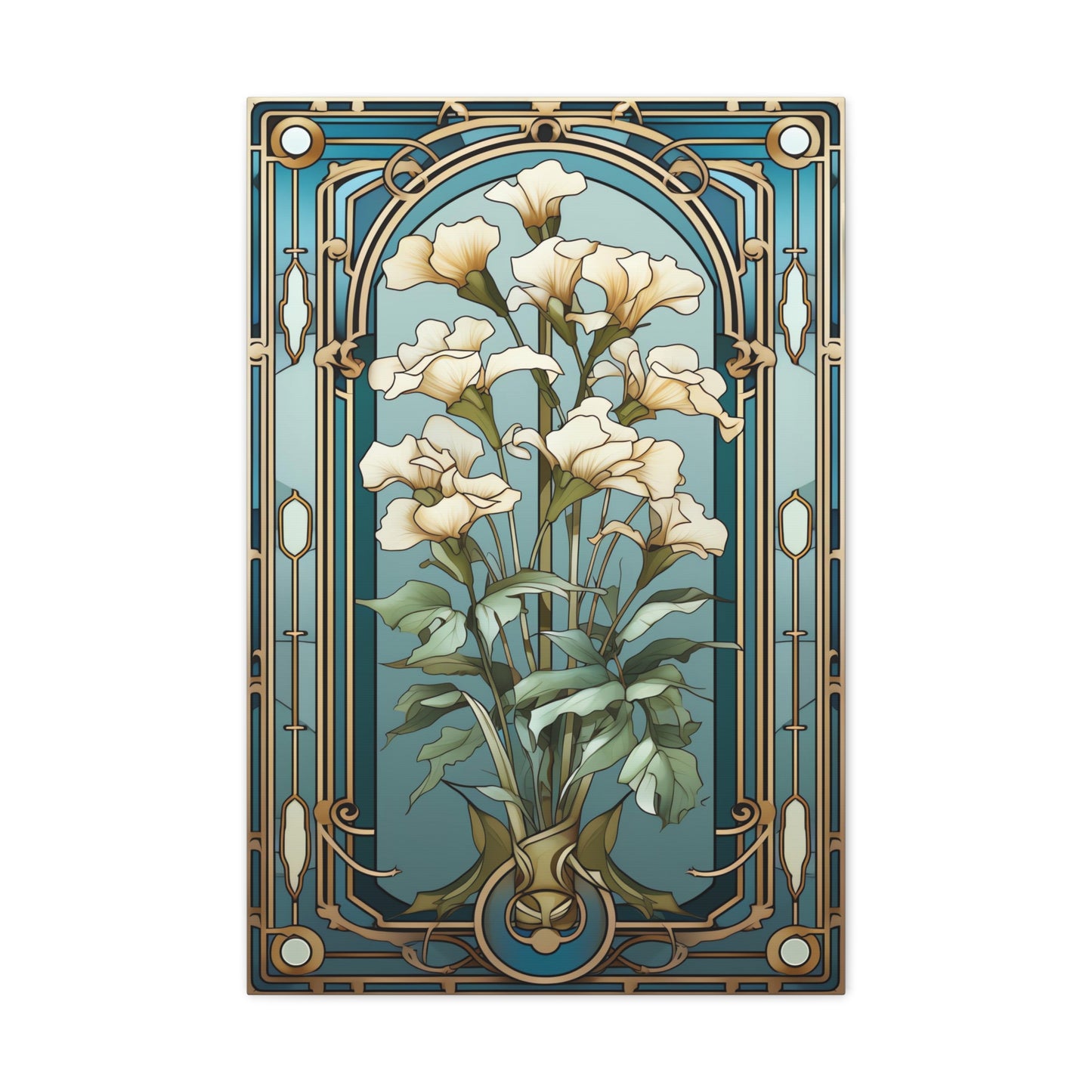 Premium Art Nouveau Floral Canvas Print - Perfect for Craftsman Style Homes