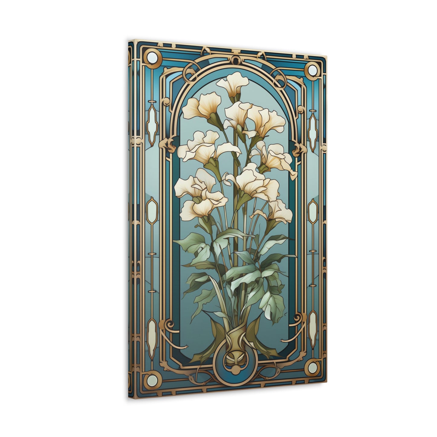 Premium Art Nouveau Floral Canvas Print - Perfect for Craftsman Style Homes