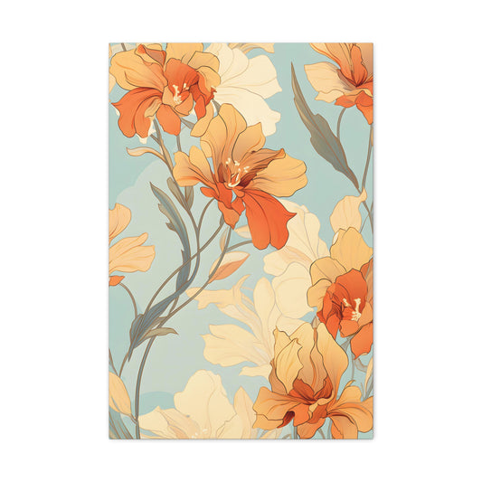 Premium Art Nouveau Floral Canvas Print - Perfect for Craftsman Style Homes