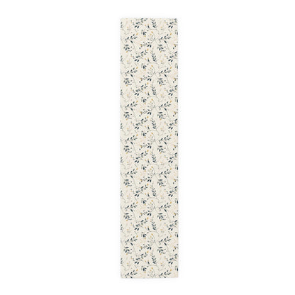 Vintage style Botanical Table Runner - Slender Leaves and Buds