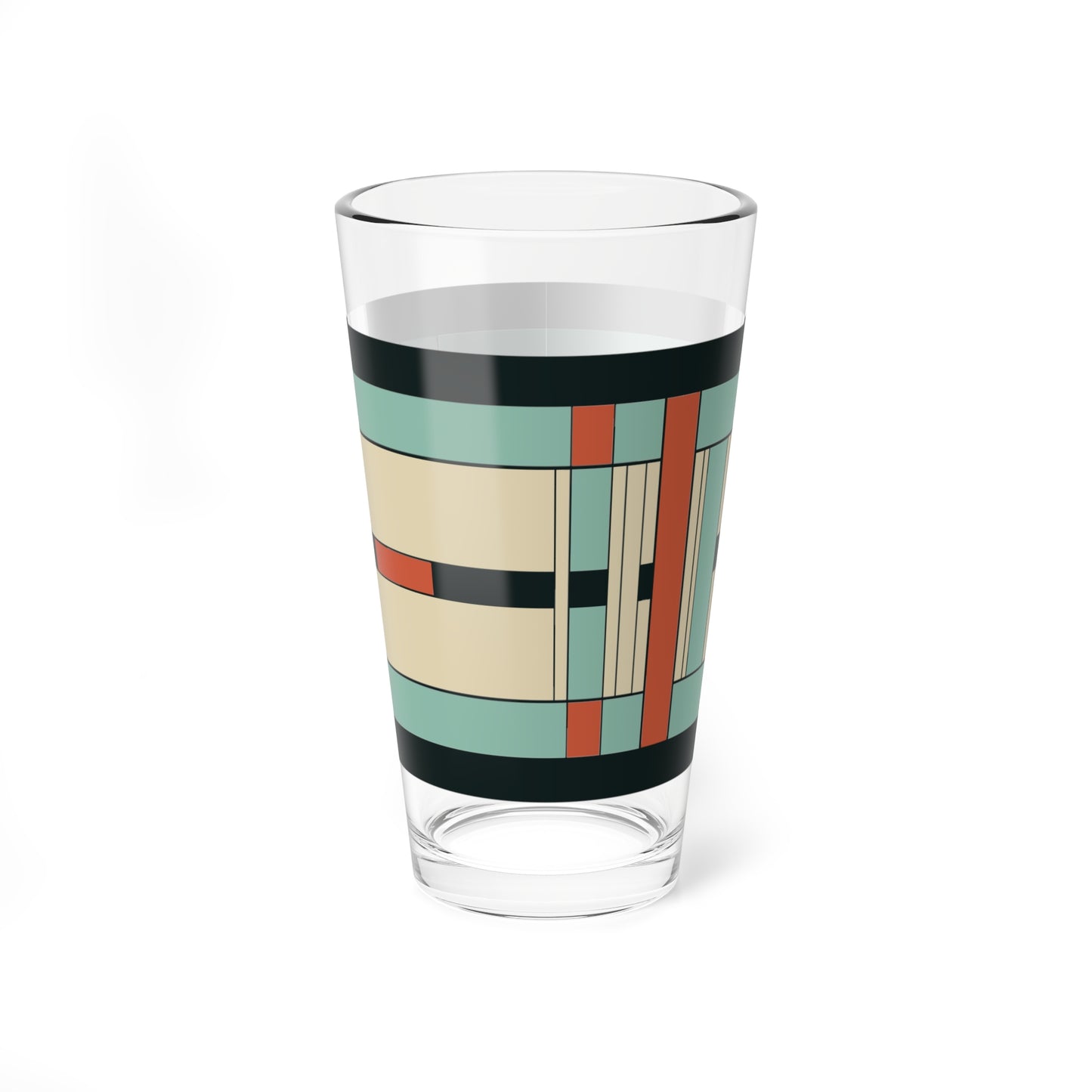 U-Bahn Zephyr - Frank Lloyd Wright Inspired 16oz Mixer Tumbler Bar Glass, Frank Lloyd Wright Glassware