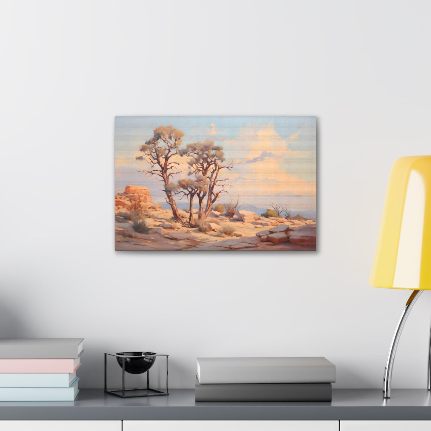 Desert Dusk Oasis - Impressionist Digital Canvas Art - Digital Oil Painting Artwork - Craftsman Style Wall art