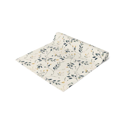 Vintage style Botanical Table Runner - Slender Leaves and Buds