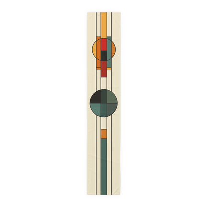 Sienna Parallels Table Runner - Cotton/Polyester, Frank Lloyd Wright Inspired, Arts and Crafts, Mission Style, Bungalow, Architect Gift