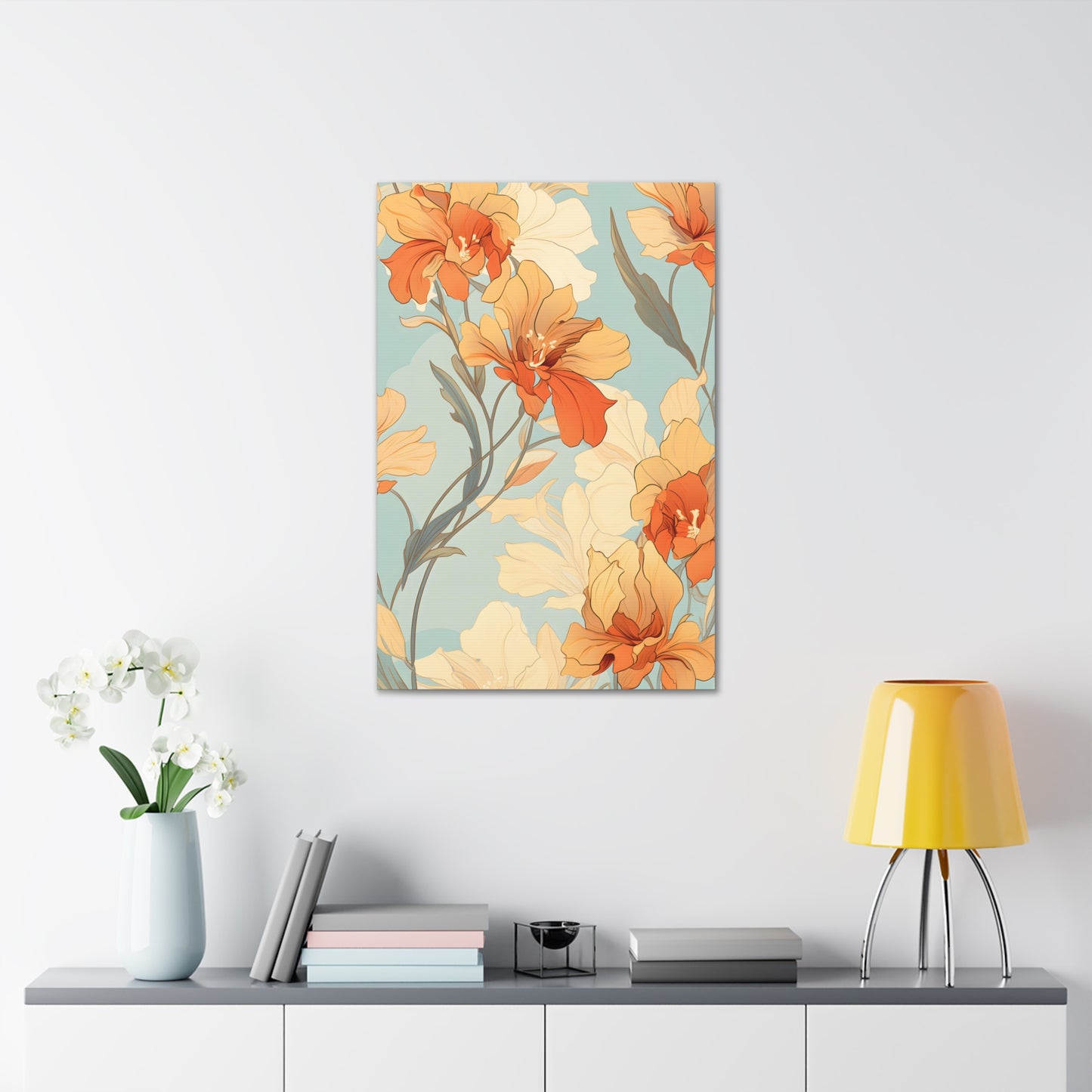 Premium Art Nouveau Floral Canvas Print - Perfect for Craftsman Style Homes