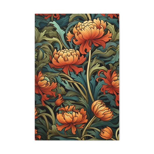 Premium Art Nouveau Flowers Canvas Print - Perfect for Craftsman Style Homes