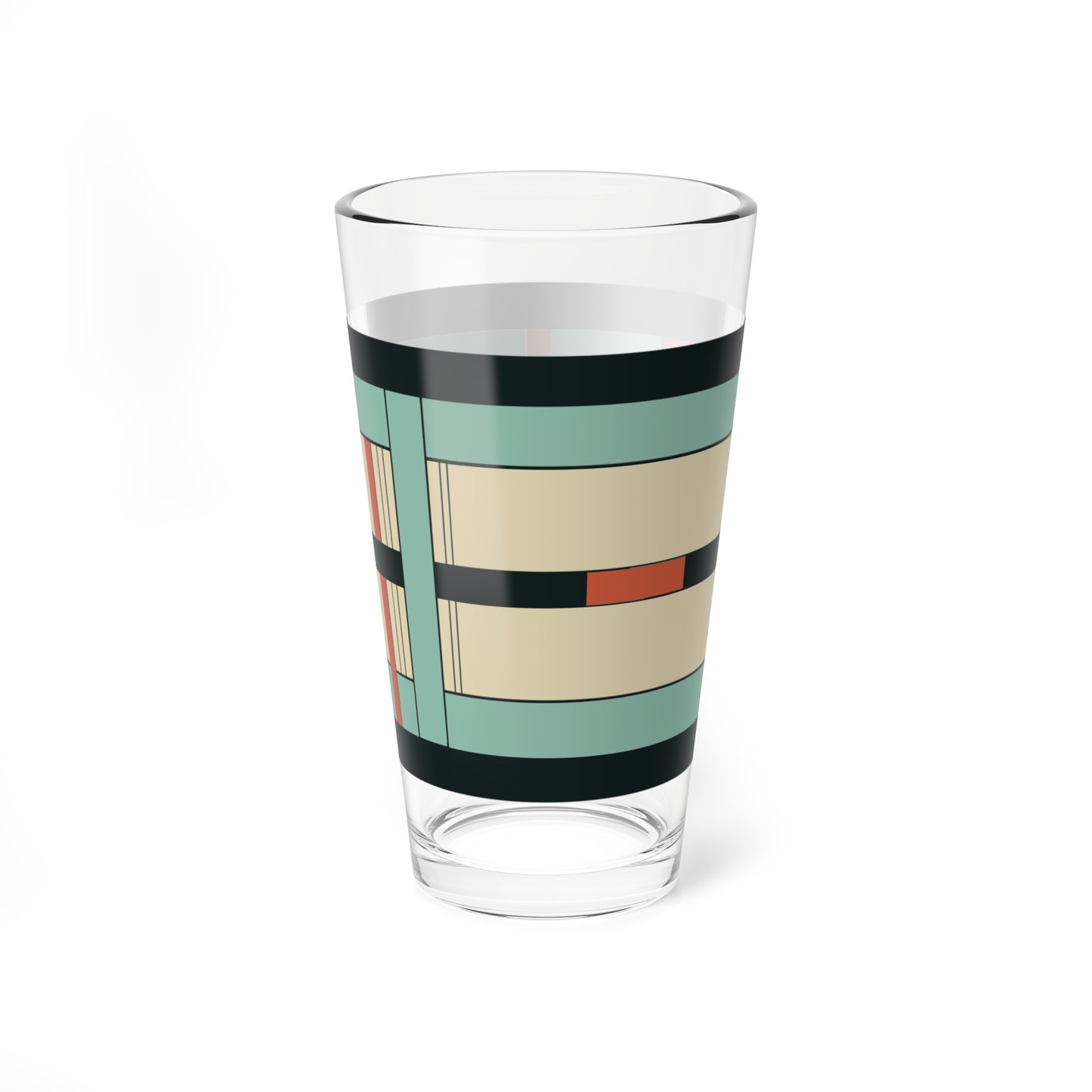 U-Bahn Zephyr - Frank Lloyd Wright Inspired 16oz Mixer Tumbler Bar Glass, Frank Lloyd Wright Glassware