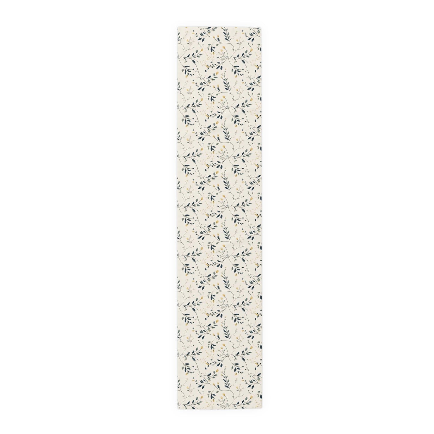 Vintage style Botanical Table Runner - Slender Leaves and Buds