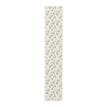 Vintage style Botanical Table Runner - Slender Leaves and Buds