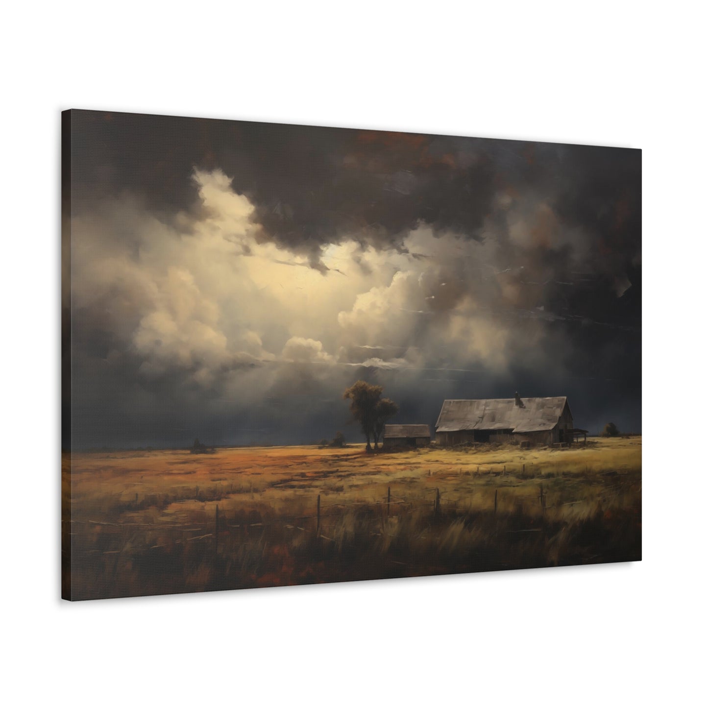 Stormy Day on the Farm - Impressionist Digital Painting Canvas Art