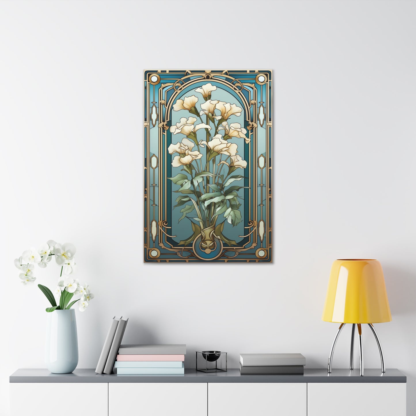 Premium Art Nouveau Floral Canvas Print - Perfect for Craftsman Style Homes