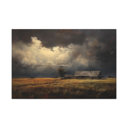 Stormy Day on the Farm - Impressionist Digital Painting Canvas Art