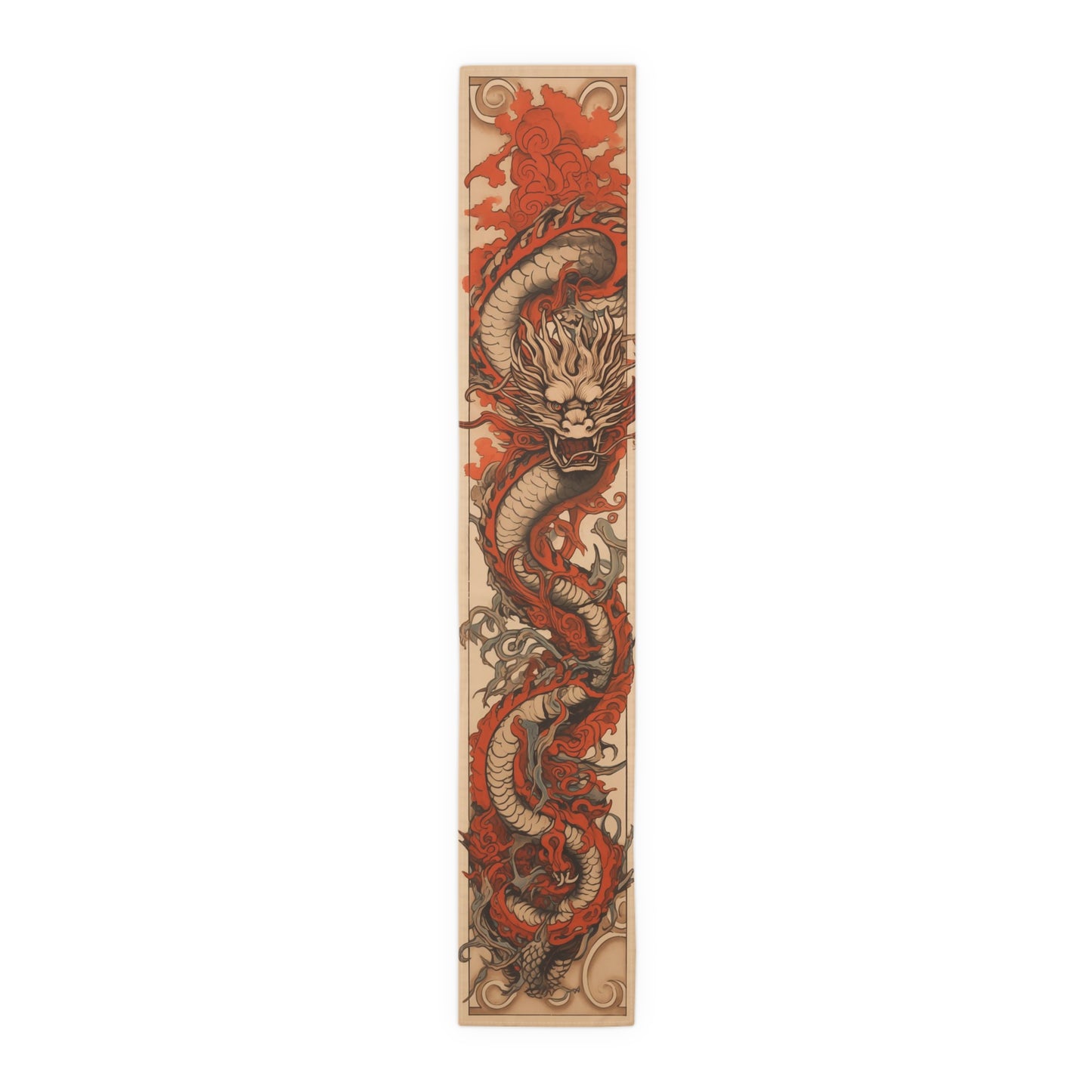 Mystic Dragon Table Runner – Durable Artisan-Inspired Home Decor for Craftsman & Bungalow Styles, Table Runner