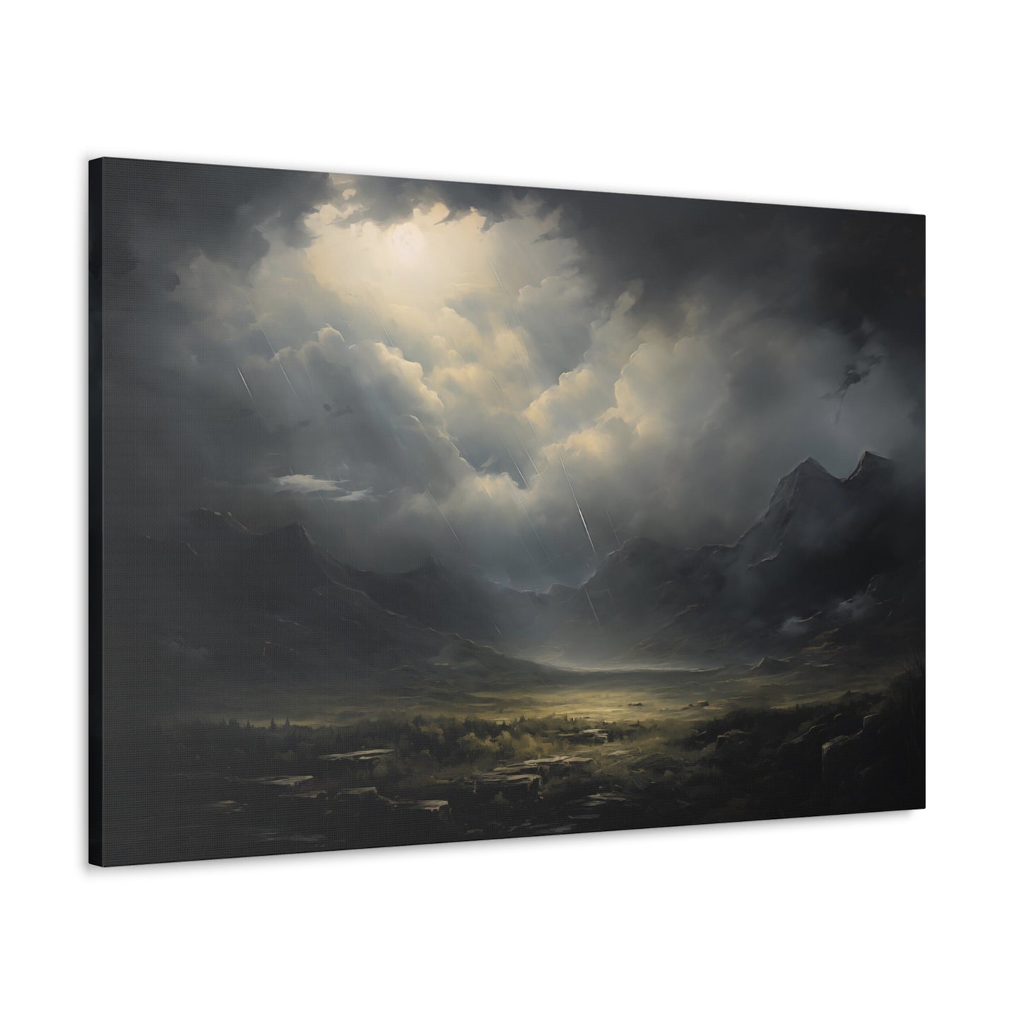 Storm Clouds rolling in to the Valley - Impressionist Digital Painting Canvas Art