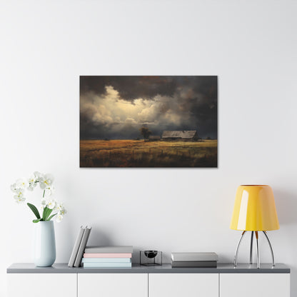 Stormy Day on the Farm - Impressionist Digital Painting Canvas Art