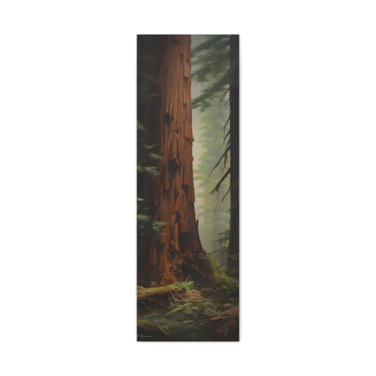 The Giant Redwood - Impressionist Digital Canvas Art - Digital Oil Painting Artwork - Craftsman Style Wall Art