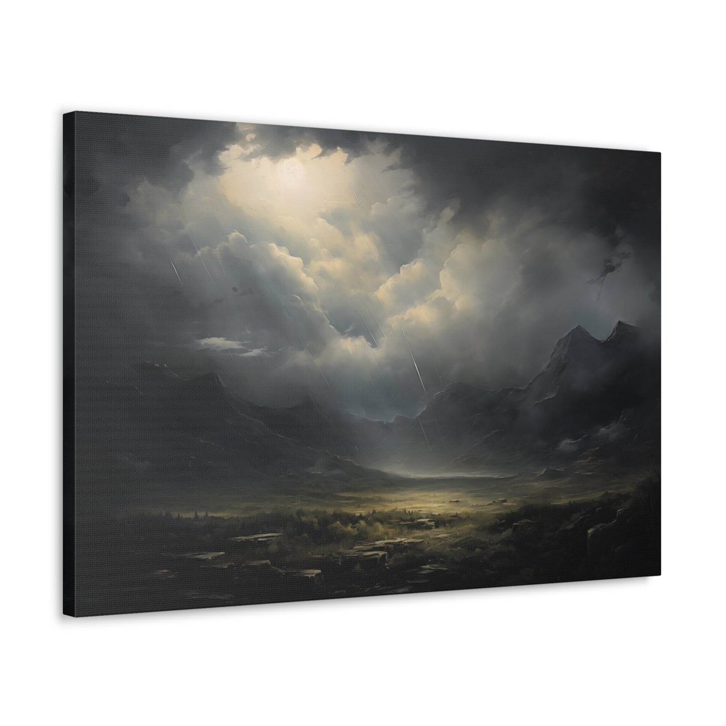 Storm Clouds rolling in to the Valley - Impressionist Digital Painting Canvas Art