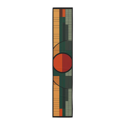 Sunset Over the City - Table Runner - Frank Lloyd Wright Inspired Design - Gift For Mission Style homes - Gift for Architects - v2MWM