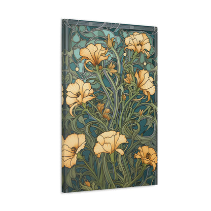 Premium Art Nouveau Floral Canvas Print - Perfect for Craftsman Style Homes