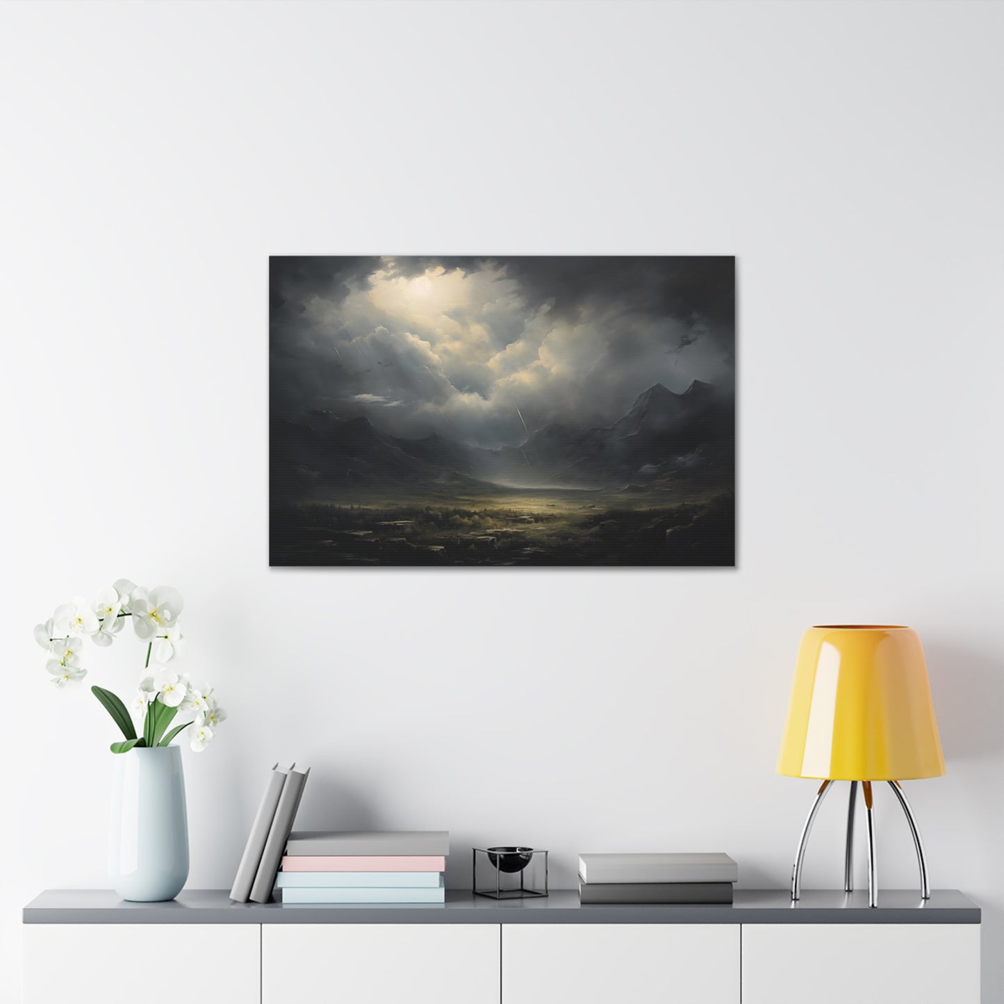 Storm Clouds rolling in to the Valley - Impressionist Digital Painting Canvas Art