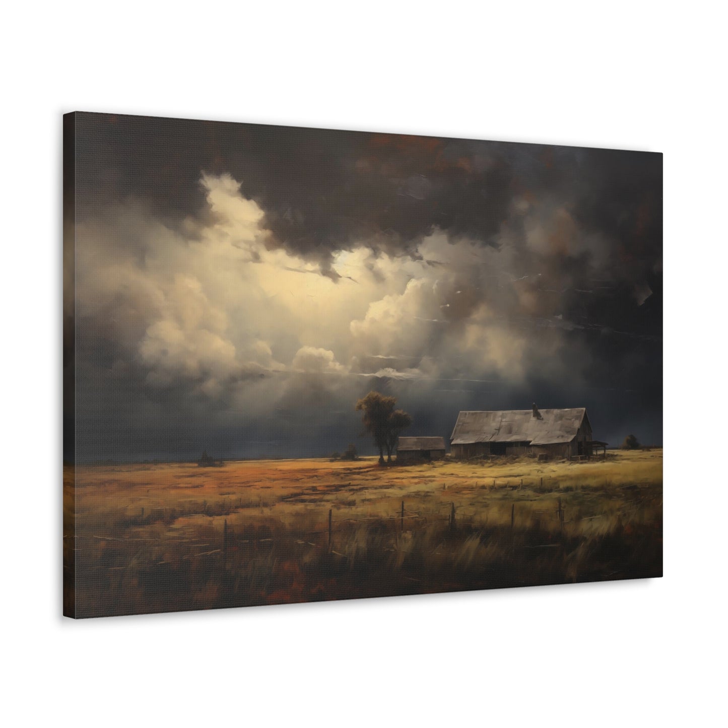 Stormy Day on the Farm - Impressionist Digital Painting Canvas Art