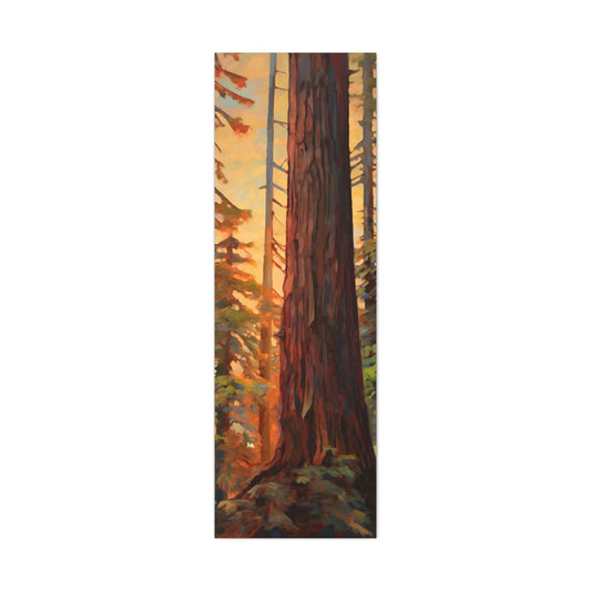 The Giant Redwood at Sunset - Impressionist Digital Canvas Art - Digital Oil Painting Artwork - Craftsman Style Wall Art