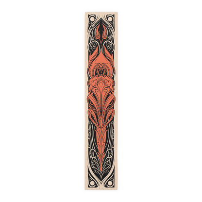 Art Nouveau Fox Table Runner: Mission Style, FLW Inspired, Mucha Art, Bungalow, Minimalist Cotton.