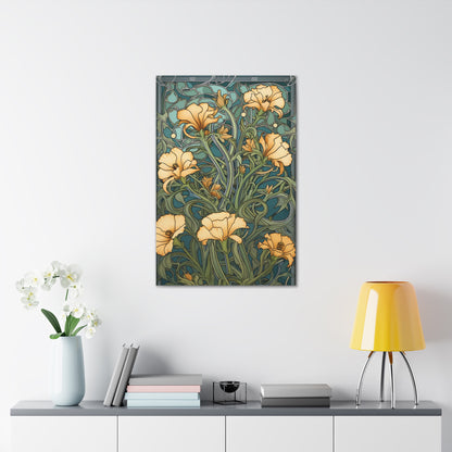 Premium Art Nouveau Floral Canvas Print - Perfect for Craftsman Style Homes