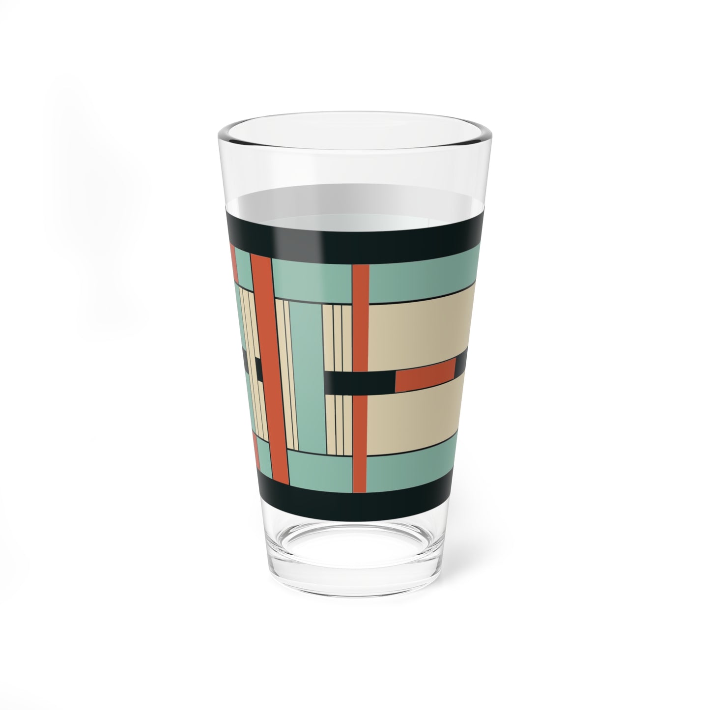 U-Bahn Zephyr - Frank Lloyd Wright Inspired 16oz Mixer Tumbler Bar Glass, Frank Lloyd Wright Glassware