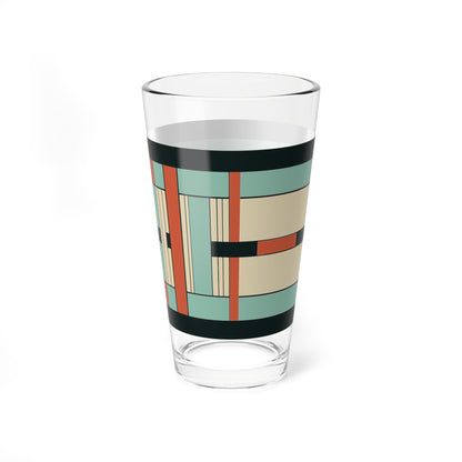 U-Bahn Zephyr - Frank Lloyd Wright Inspired 16oz Mixer Tumbler Bar Glass, Frank Lloyd Wright Glassware