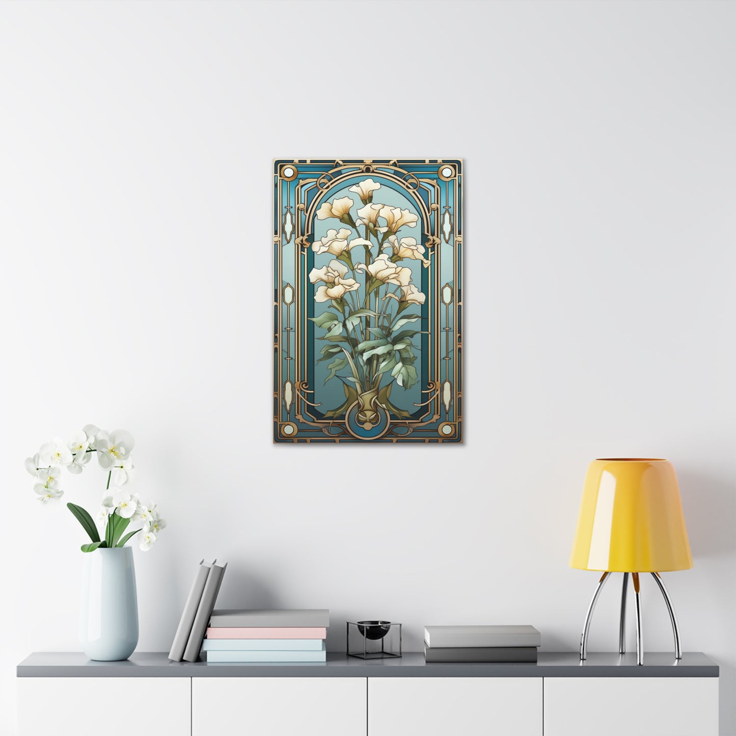 Premium Art Nouveau Floral Canvas Print - Perfect for Craftsman Style Homes