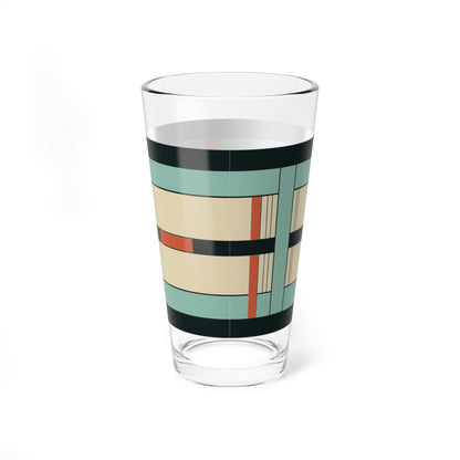 U-Bahn Zephyr - Frank Lloyd Wright Inspired 16oz Mixer Tumbler Bar Glass, Frank Lloyd Wright Glassware