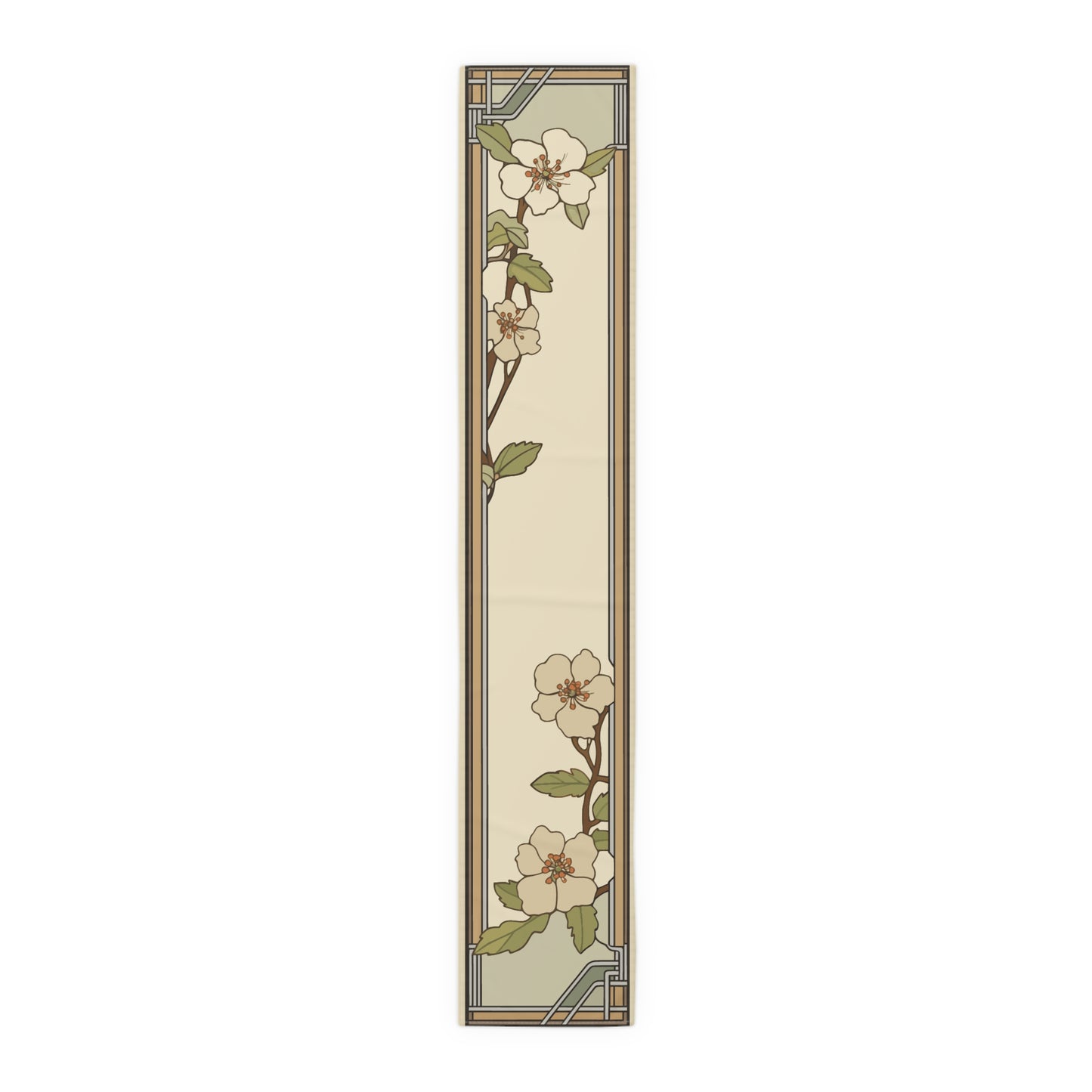 Art Nouveau Hawthorn - Number 2 - Flower Table Runner - Frank Lloyd Wright Inspired