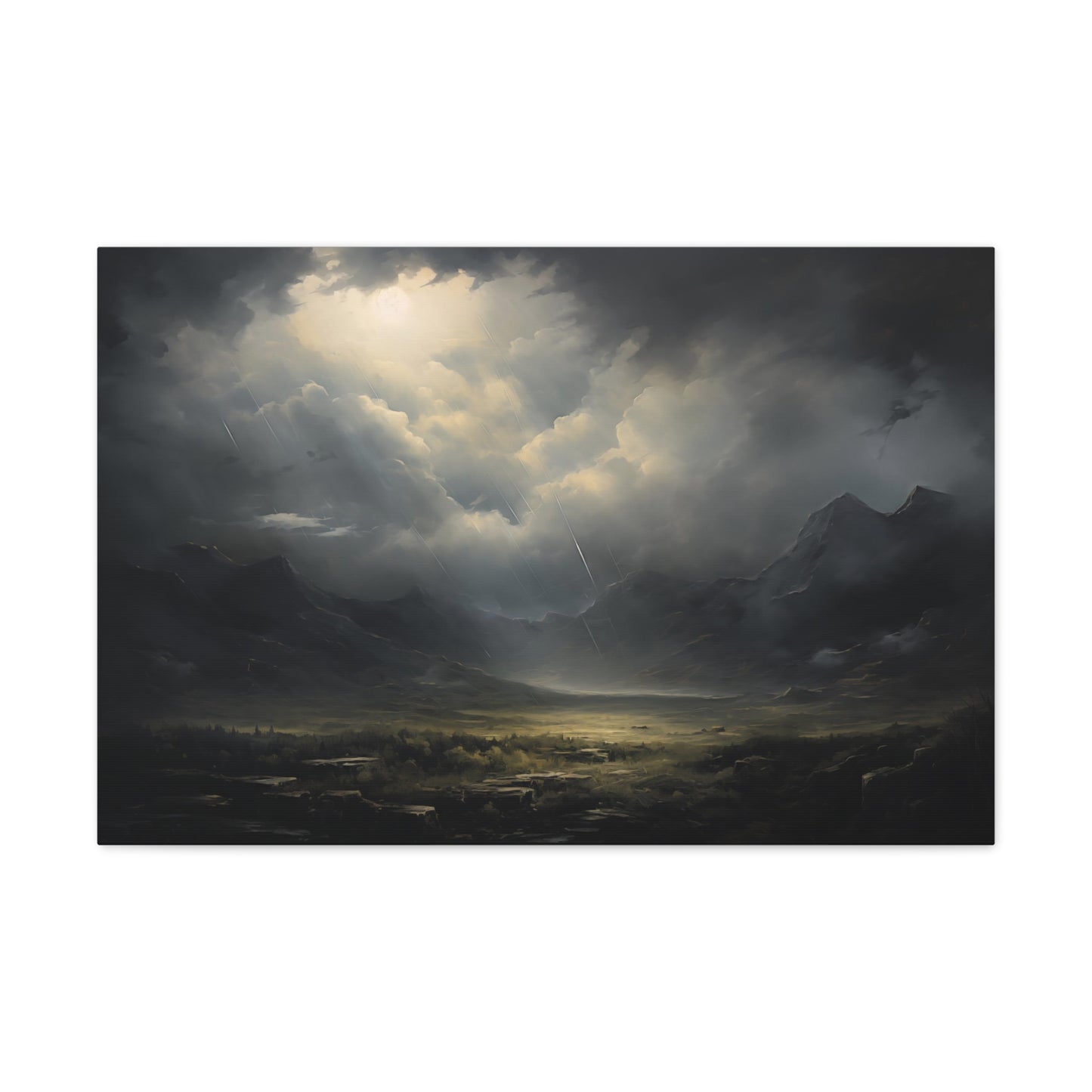 Storm Clouds rolling in to the Valley - Impressionist Digital Painting Canvas Art