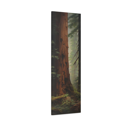 The Giant Redwood - Impressionist Digital Canvas Art - Digital Oil Painting Artwork - Craftsman Style Wall Art