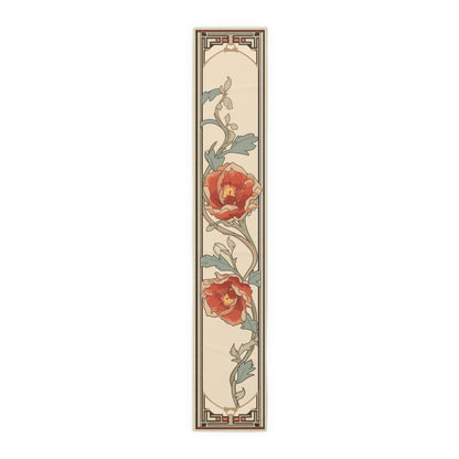 Art Nouveau Peony Flowers Table Runner - Frank Lloyd Wright Inspired