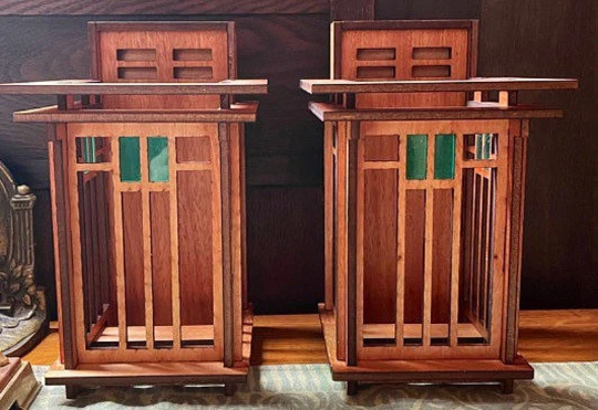 BULK ORDERS- TWO Craftsman Style Wall Lanterns or Vase for Art Deco and Frank Lloyd Wright Home ~ Wedding or Housewarming Gift ~ Craftsman Bungalow Home