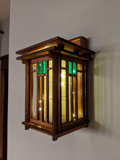 Craftsman Style Wall Lantern or Vase for Art Deco and Frank Lloyd Wright Home ~ Wedding or Housewarming Gift ~ Craftsman Bungalow Home