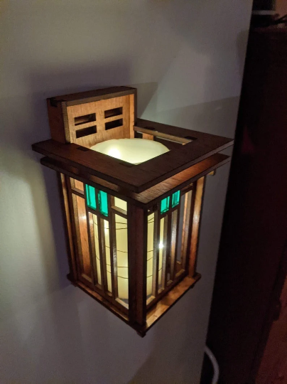 Craftsman Style Wall Lantern or Vase for Art Deco and Frank Lloyd Wright Home ~ Wedding or Housewarming Gift ~ Craftsman Bungalow Home